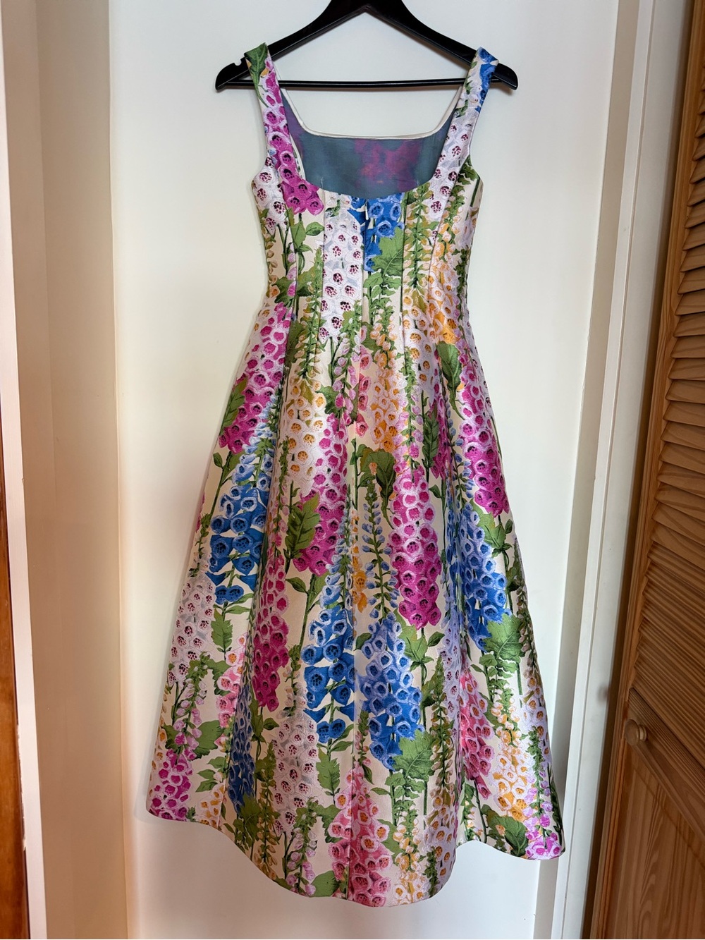 Oscar de la Renta Foxgloves Jacquard A-Line Cocktail Dress ALTERED - Picture 4 of 16